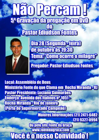 5° GRAVAÇÃO DE PREGAÇÃO EM DVD